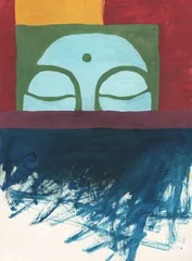abstract watercolor background with head of Buddha  © Anna Ismagilova