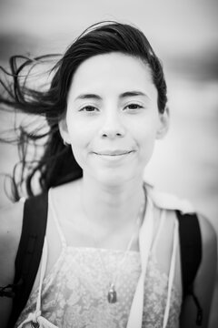 Greyscale of beauty in wind