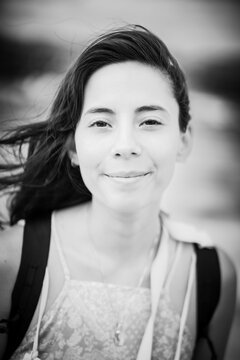 Smiling and happy woman portrait