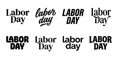 Obraz premium Set of labor day typography logos