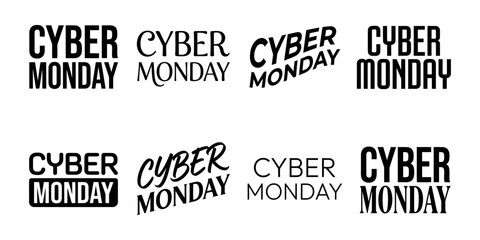 Fototapeta premium Set of cyber monday typography logos