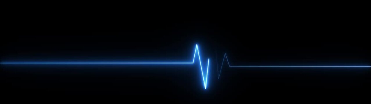 ECG monitor beating heart with a neon electrocardiogram overlay, featuring dynamic HUD elements and a gradient background