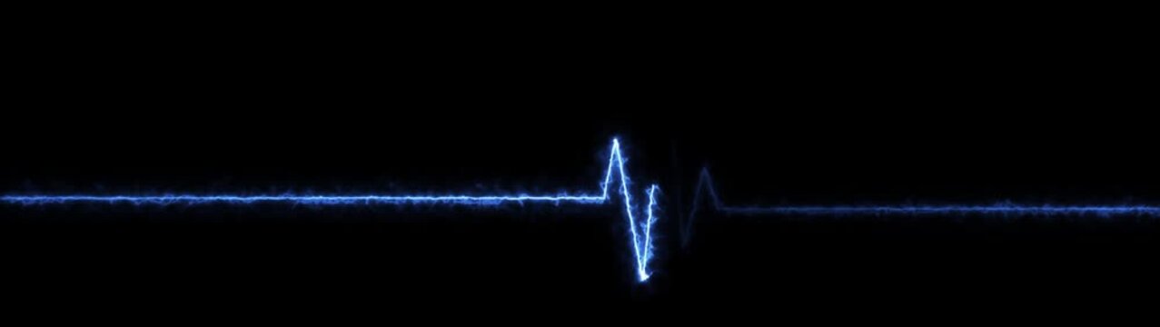ECG monitor beating heart with a neon electrocardiogram overlay, featuring dynamic HUD elements and a gradient background