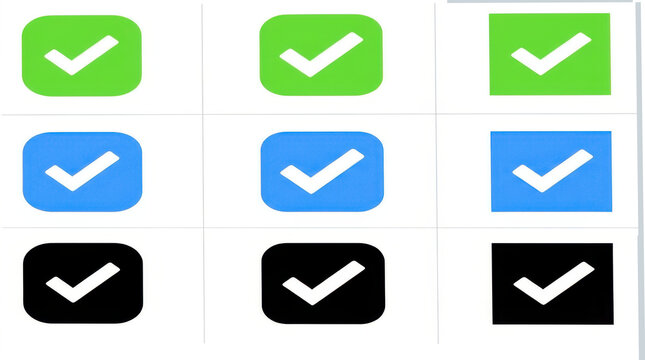 Flat checkmark icons in various colors