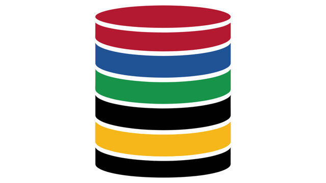 Colorful Database Server Storage Cylinder with Layered Data Technology Icon