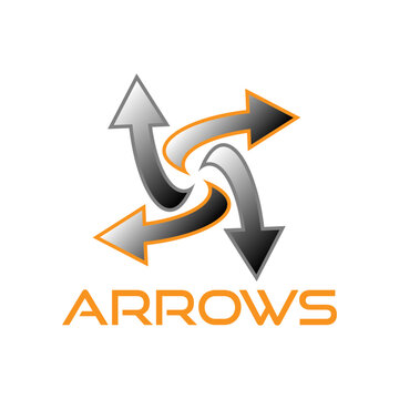 Four arrows rounded logo vector free download