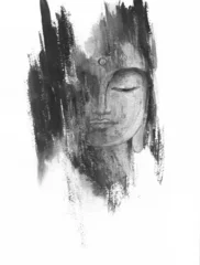 abstract watercolor background with head of Buddha © Anna Ismagilova