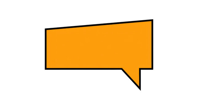 Orange speech bubble icon, empty chat box for text, vector illustration isolated on transparent background