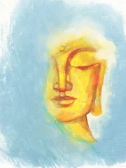 abstract watercolor background with head of Buddha © Anna Ismagilova