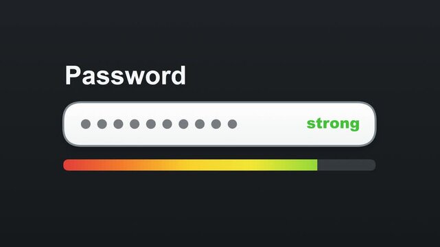 Strong Password Security Strength Meter Interface