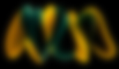 Naklejka premium Abstract glowing light trails on black background, vibrant yellow and green neon energy waves, dynamic motion blur texture for digital art