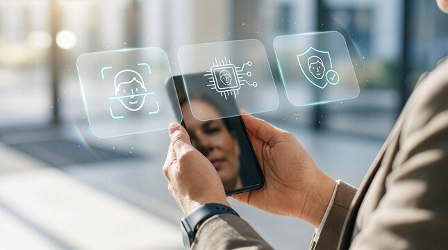 Smart Face Verification and Biometric Identity Authentication Concept