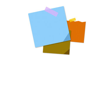 Colorful folded paper stack with corners showing