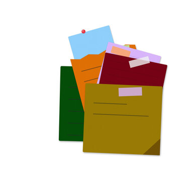 Stack of colorful file folders on a desk