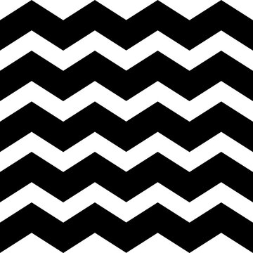 Black and White Chevron Pattern Background - Bold Geometric Zigzag Lines Vector