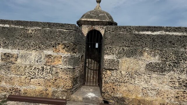Sentry box in the historic walled city of cartagena