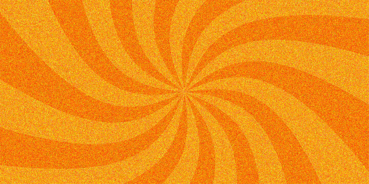 Radial Swirl Orange and Yellow Background. Psychedelic swirl background with retro spirals. Abstract radial sunbeams with waves.