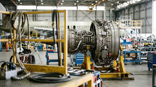 Aircraft Engine Open for Maintenance