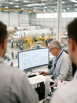 Engineer Reviewing Technical Drawings