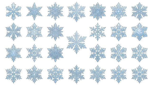 Seamless blue snowflake pattern vector background for winter holiday design projects
