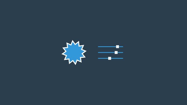 Minimalist ui settings animation with dynamic slider controls