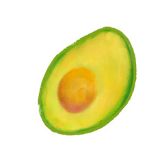 avocado on white