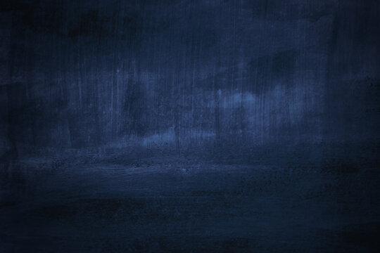 Dark blue background, hand-painted surface with paint texture, brushstrokes in a grunge motif. Somber, atmospheric backdrop