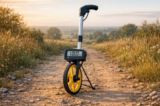 A cyclist rides a bright yellow and black bike down a rural dirt road, surrounded by greenery