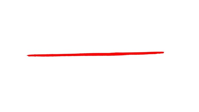 Animated red hand drawn underline brush stroke isolated on white background stock footage
