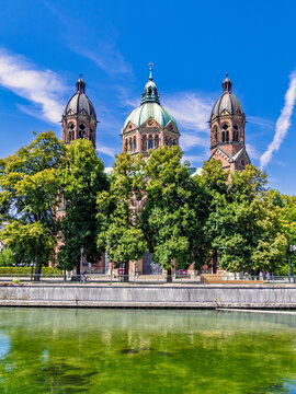 St. Lukas Kirche, Lukaskirche an der Isar, M&uuml;nchen, Oberbayern, Bayern, Deutschland