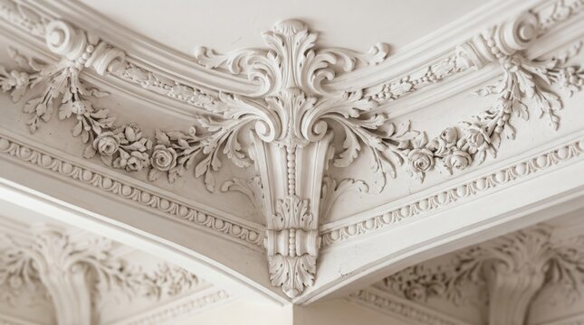 Ornate Ceiling Cornice and Vintage Moldings