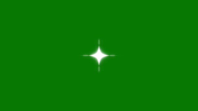dreamy star sparkle animation glowing white twinkles glitter dust trails magical shine flashes blinking cartoon doodle stars festive overlay effect, green screen seamless loop. 4k