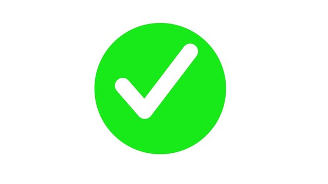 Accept sign icon. Circle cheek-mark icon. success checklist icon symbol footage animated video, looping tick icon.