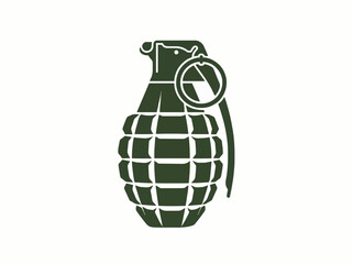 Fototapeta premium Green Military Hand Grenade Vector Icon Isolated on White