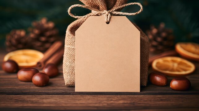 Simple, blank gift tag for seasonal gift ideas or retail branding