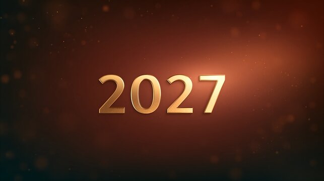 Year 2027 rendered in metallic gold letters