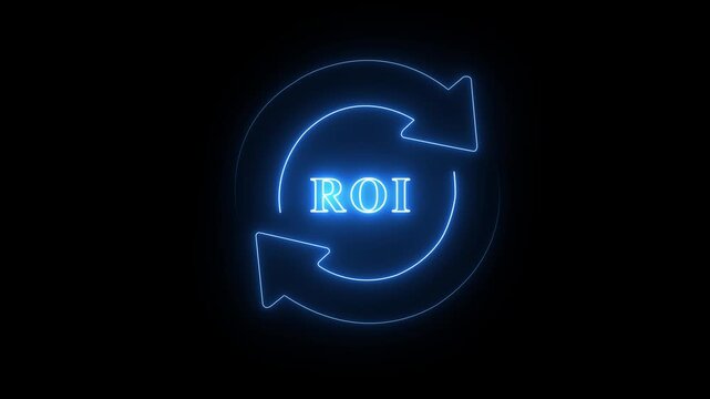 Blue glowing circular arrows with roi text in center