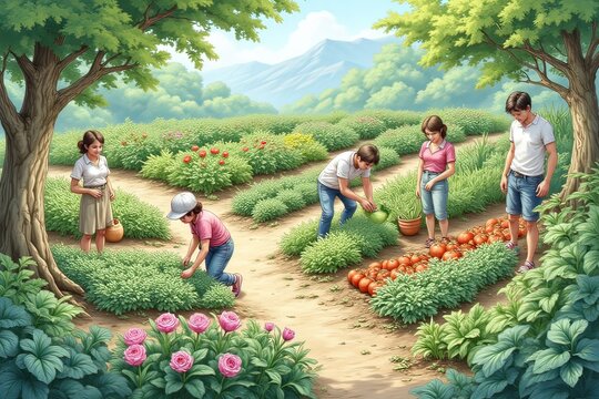 ragazzi nei campi di pomodori