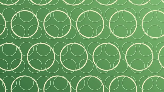 Animated Green and Cream Yellow Background with Overlapping Circles