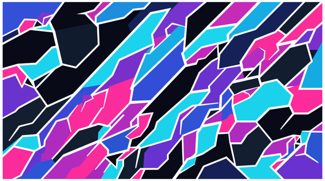 Abstract colorful geometric pattern with dynamic brush strokes isolated on transparent background, Vector Abstract cyberpunk banner with future tech geometric elements design new 2026