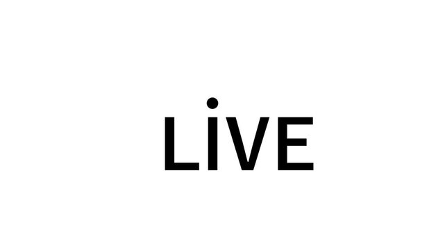 Animated Pulsing Red Live Streaming Icon Badge Isolated White Background Motion Graphic Video Overlay Loop for Content Creators