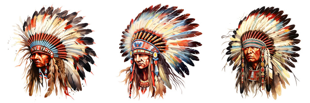 Native american chiefs with headdresses showcase cultural pride against a black backdrop