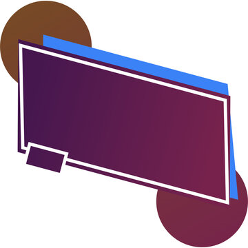 Modern dark purple presentation frame with bold blue accents and geometric circles for effective business communication