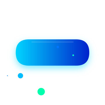 Modern blue oval button design with circular accents and sleek glowing light neon effect interface