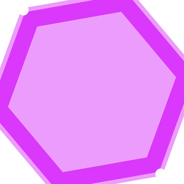Abstract purple hexagon shape with small white corner points for modern graphic design and digital projects