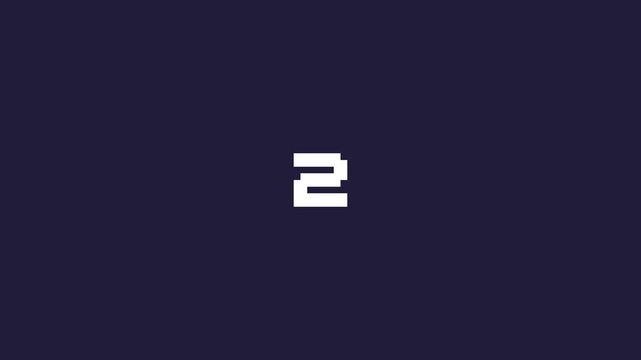 Countdown video asset with 1 bit Pixel Art Style