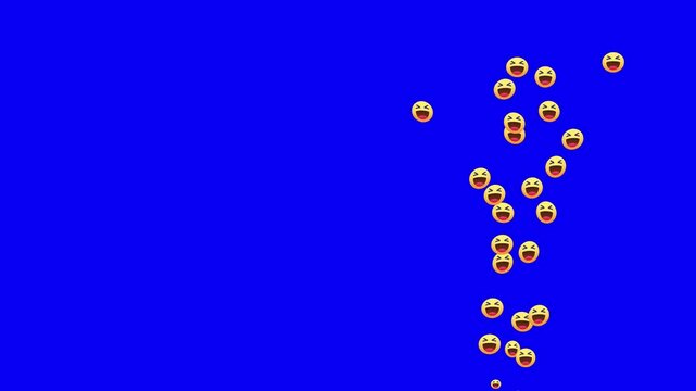 Haha button, react emotion icon animated , Smiley Face Social icon animation for streaming side panel isolated on black background