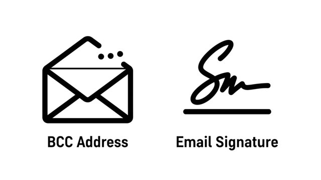 Bcc emsvgl address and signature line icons for communication software