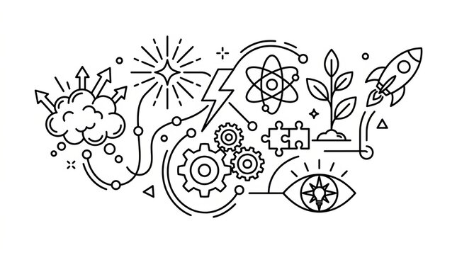 Creative Technology Innovation Concept Illustration.