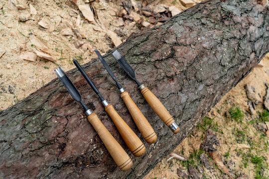 tools for wood processing and artistic cutting, chisels and chisels